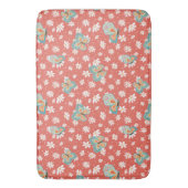 RETRO 70s Hippy Daisy Mod Butterfly Salmon Pink Badmat (Voorkant Verticaal)