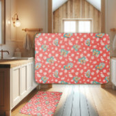 RETRO 70s Hippy Daisy Mod Butterfly Salmon Pink Badmat