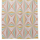 Retro 70s  Hippy Psychedelic Pink Mint Gold Douchegordijn (Voorkant)