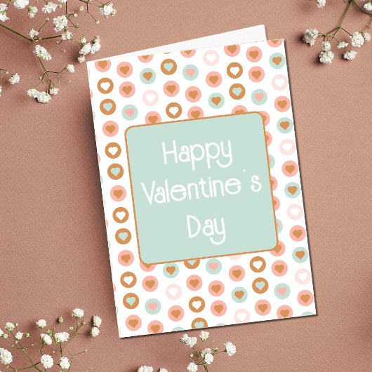 Retro 70s hippy Valentijnsdag Kaart