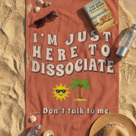 Retro 70s Ik ben hier alleen om te dissociëren Gra Strandlaken