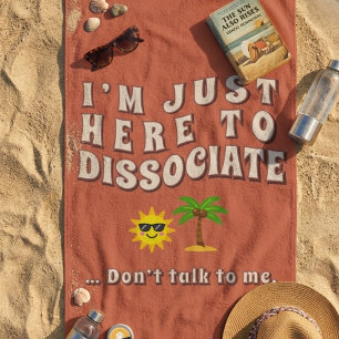 Retro 70s Ik ben hier alleen om te dissociëren Gra Strandlaken