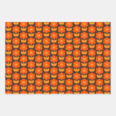 Retro 70s Jonnty Bloempatroon Sinaasappel & Bruin Inpakpapier Vel (Voorkant 3)