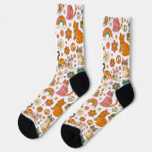 Retro 70s Katten Groovy Katten Sokken Vintage  (Links)