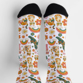 Retro 70s Katten Groovy Katten Sokken Vintage  (Top)
