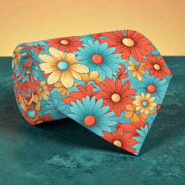 Retro 70s Klassieke Bloemen Groovy Douce Nekdas Stropdas