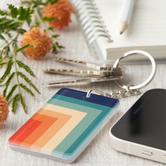 Retro 70s kleurenpalet Afbeelding Sleutelhanger (Voorkant Rechts)