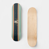 Retro 70s Kleurrijke Gestreepte Aangepaste Naam & Persoonlijk Skateboard (Voorkant)