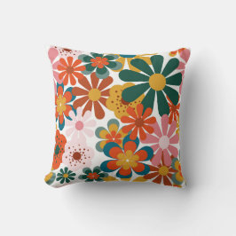 Retro 70's kleurrijke nijlbloem kussen
