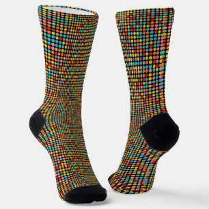 Retro 70s Kleurrijke Op Art Cirkels Crew Soks Sokken