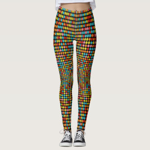 Retro 70s Kleurrijke Op Art Cirkels Dames Leggings