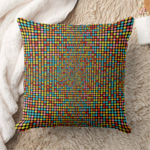 Retro 70s Kleurrijke Op Art Cirkels Worp Kussen