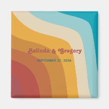 Retro 70's kleurrijke regenbooggolven weddenschap 