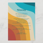 Retro 70's kleurrijke regenboogrondleiding programmakaart (Achterkant)