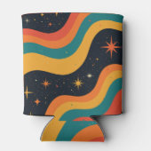 Retro 70s Kosmische Droom Groovy Golvend Blikjeskoeler (Achterkant)