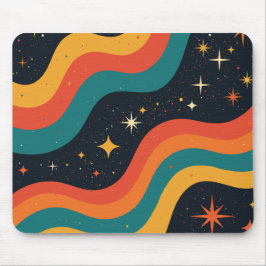 Retro 70s Kosmische Droom Groovy Golvend Muismat
