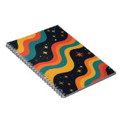 Retro 70s Kosmische Droom Groovy Golvend Notitieboek (Rechterzijde)