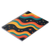Retro 70s Kosmische Droom Groovy Golvend Notitieboek (Linkerzijde)