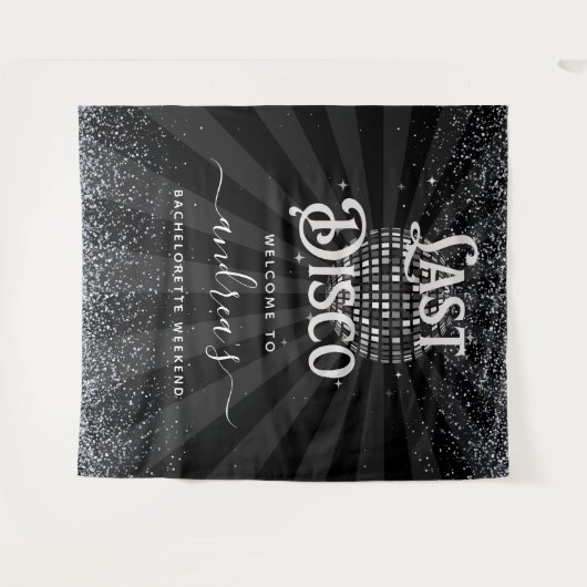 Retro 70s Laatste Disco Meidenavond Weekend Wandkleed (Voorkant (horizontaal))