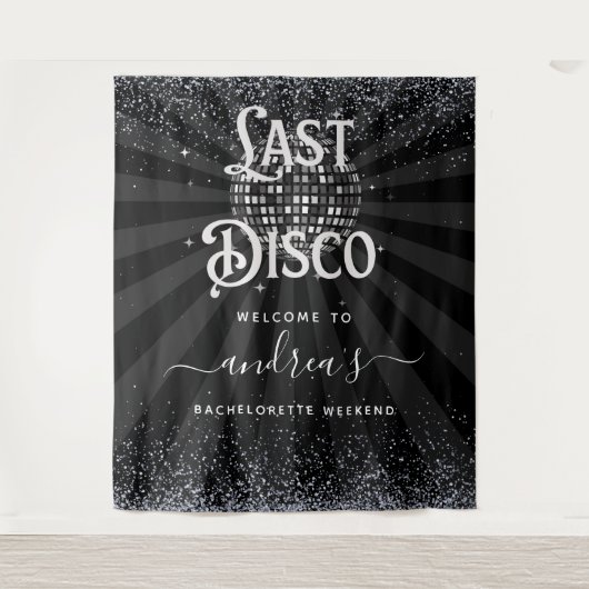 Retro 70s Laatste Disco Meidenavond Weekend Wandkleed (Voorkant)