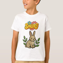 Retro 70s Lente Konijn Grafisch Ontwerp