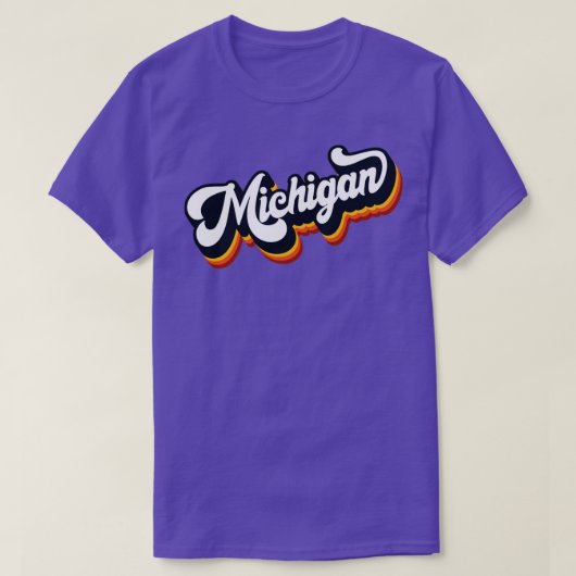 Retro 70s Lettering Michigan T-shirt (Design voorkant)
