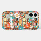 Retro 70s Leuk en Funky Hippy Bus Vredesteken met Case-Mate iPhone Case (Achterkant (horizontaal))