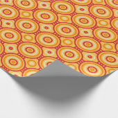 Retro 70s Linked Circles in rood, Sinaasappel en g Cadeaupapier (Hoek)