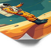 Retro 70s maantoerisme  ruimtevaart Poster (Hoek)