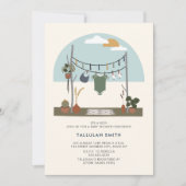 Retro 70s Macrame Planten Clothesline Baby shower Kaart (Voorkant)