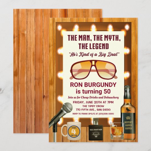 Retro 70s Man Birthday Bachelor Party Kaart (Voorkant / Achterkant)