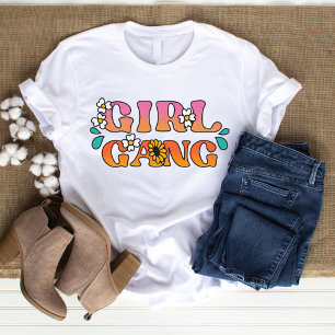 Retro 70's Meisje Gang Vrouw Basic T-shirt
