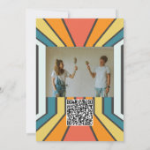 Retro 70s met QR / foto bruiloft Kaart (Achterkant)