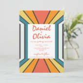 Retro 70s met QR Wedding Kaart (Staand voorkant)