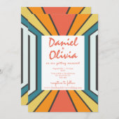 Retro 70s met QR Wedding Kaart (Voorkant / Achterkant)