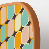 Retro  70s Mid Century geometrisch patroon Pickleball Paddle (Links Detail)