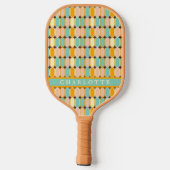 Retro  70s Mid Century geometrisch patroon Pickleball Paddle (Achterkant)