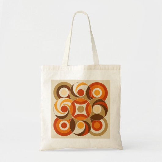 Retro 70s Mid Mod Geometric Pattern Canvas tas (Voorkant)