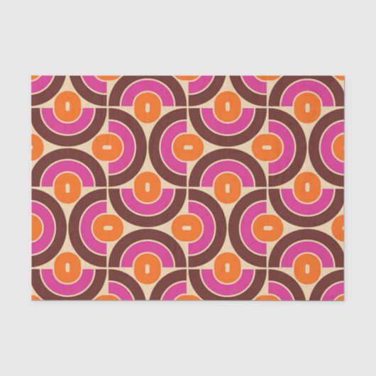 Retro 70s Mid Mod geometrisch patroon Tissuepapier (Voorkant)