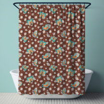 RETRO 70s Mod Daisy Bloemrijke Hippy Vlinder Bruin