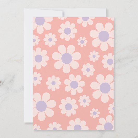 Retro 70s Modern Pastel Wedding Kaart (Achterkant)