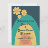 Retro 70s moderne bruiloft kaart (Voorkant)