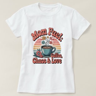Retro 70s Mom Fuel: Koffie, Chaos & Liefde T-shirt