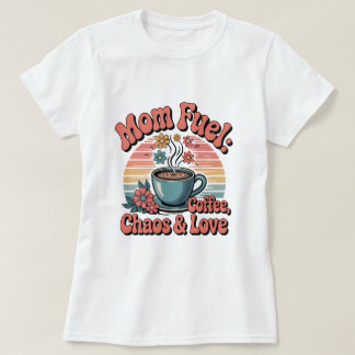 Retro 70s Mom Fuel: Koffie, Chaos & Liefde T-shirt