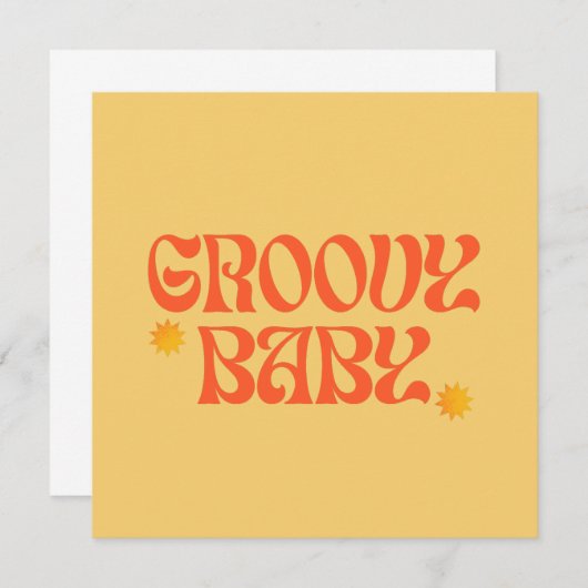 Retro 70s Mosterd Sinaasappel Hippie Groovy Baby (Voorkant / Achterkant)