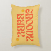 Retro 70s Mosterd Sinaasappel Hippie Groovy Baby Accent Kussen (Voorkant(Verticaal))