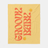 Retro 70s Mosterd Sinaasappel Hippie Groovy Baby Fleece Deken (Voorkant)