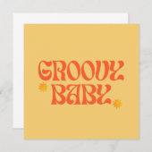 Retro 70s Mosterd Sinaasappel Hippie Groovy Baby Kaart (Voorkant / Achterkant)