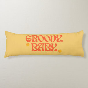 Retro 70s Mosterd Sinaasappel Hippie Groovy Baby Lichaamskussen