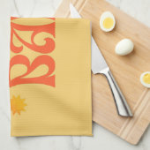 Retro 70s Mosterd Sinaasappel Hippie Groovy Baby Theedoek (Quarter Fold)